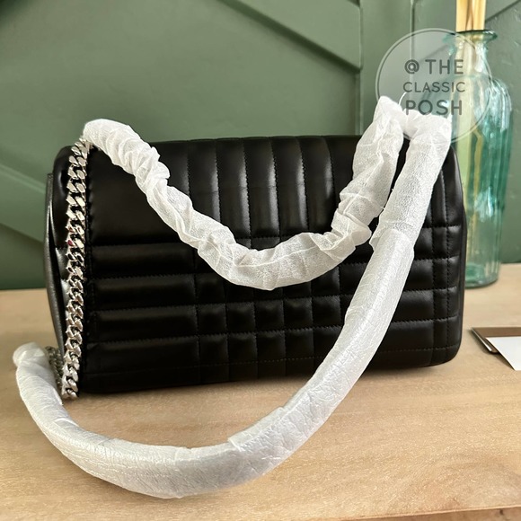 ❌SOLD❌NEW Buberry Lola Medium Black Lambskin Silver HW Bag Shoulder Crossbody - Picture 6 of 11